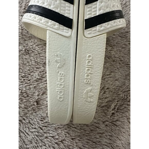 Adidas Adilette Mens Sport Sandals Slides Flip Flops Size 4 White Black 280648 - Picture 9 of 16